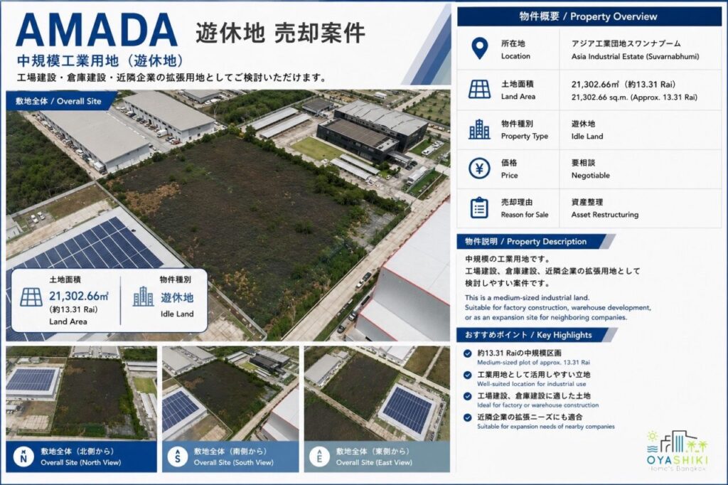 AMADA 遊休地 売却案件